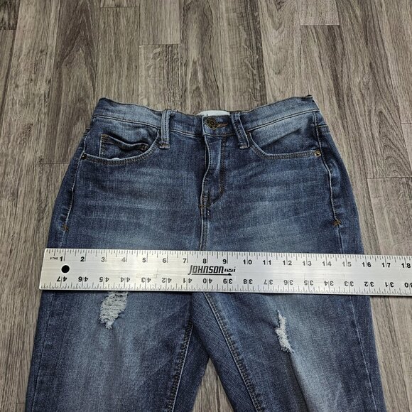 Mudd High Rise Jegging Jeans Juniors 3 Blue Skinny Distressed Stretch Denim - Picture 7 of 10